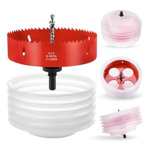 6" Hole Saw with Dust Bowl Recessed Lights Can Lights Corn Hole Boards
